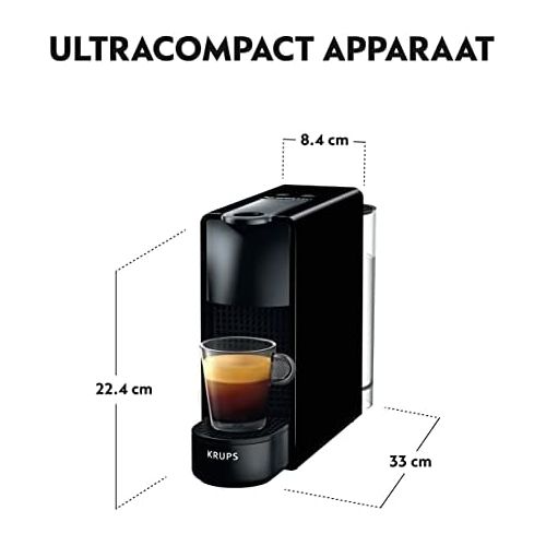 네스프레소 Krups Nespresso Essenza Mini XN1118 coffee capsule machine (1310 watts, 0.7 liters, 19 bar, including Aeroccino milk frother) black
