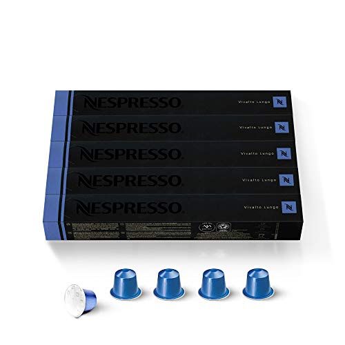 네스프레소 Nespresso Capsules OriginalLine, Vivalto Lungo, Medium Roast Coffee, 50 Count Coffee Pods, Brews 3.7oz