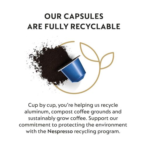 네스프레소 Nespresso Capsules OriginalLine, Vivalto Lungo, Medium Roast Coffee, 50 Count Coffee Pods, Brews 3.7oz