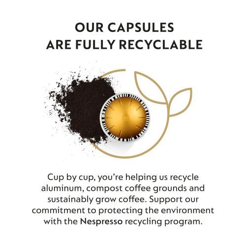 네스프레소 Nespresso Capsules VertuoLine, Voltesso , Mild Roast Espresso Coffee, 50 Count Coffee Pods, Brews 1.35oz
