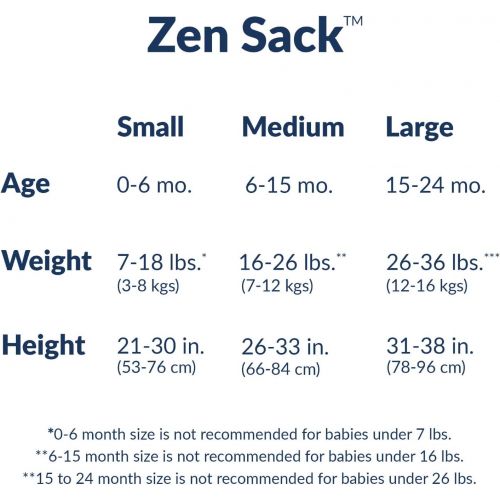  [아마존베스트]Nested Bean Zen Sack Classic - Adjustable Cotton Wearable Blanket (6-15 Months)