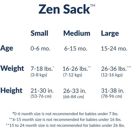  Nested Bean Zen Sack Classic - Adjustable Cotton Wearable Blanket | Baby Sleeping Bag