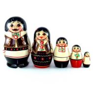 NestingDollsStore Nesting Dolls 5 pcs Russian matryoshka Authentic Babushka Moldova Stacking wooden toy Birthday or Christmas gift for dad grandpa grandfather