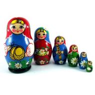 NestingDollsStore Matryoshka 6 pcs Russian Nesting Dolls Authentic Babushka Stacking wooden Birthday gift for mom grandma grandmother granddaughter daughter