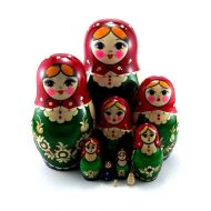 NestingDollsStore Nesting Dolls 10 pcs Russian matryoshka Authentic babushka Stacking wooden toy Birthday gift for mom grandma grandmother Inlaid daugter