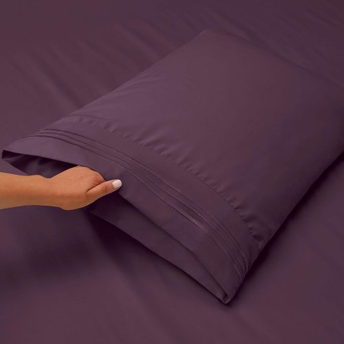  Nestl Bedding Soft Sheets Set  4 Piece Bed Sheet Set, 3-Line Design Pillowcases  Easy Care, Wrinkle Free  10”16” Good Fit Deep Pockets Fitted Sheet  Warranty Included  King,