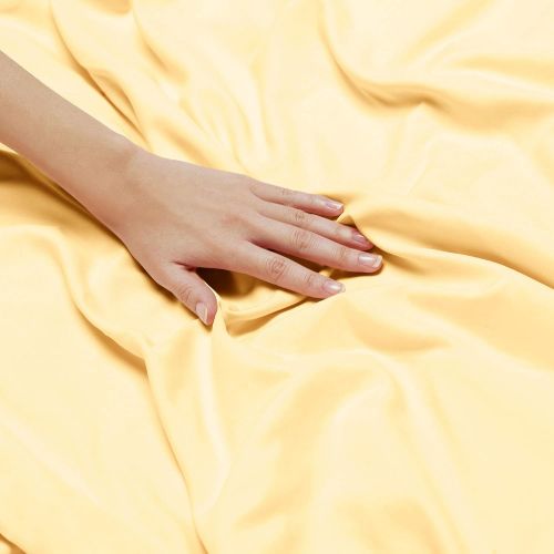  Nestl Bedding Bed Sheet Bedding Set, Queen, Vanilla/Yellow Cream, 100% Soft Brushed Microfiber Fabric Deep Pocket Fitted Sheet, 1800 Luxury Bedding Collection, Wrinkle Free Bedroom