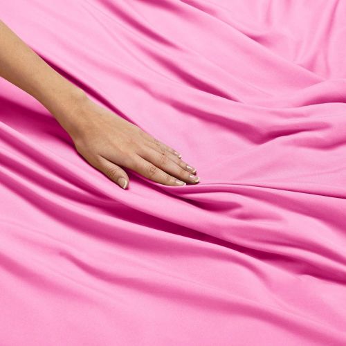  Nestl Bedding Soft Sheets Set  4 Piece Bed Sheet Set, 3-Line Design Pillowcases  Easy Care, Wrinkle  10”16” Deep Pocket Fitted Sheets  Warranty Included  Flex-Top King, Light