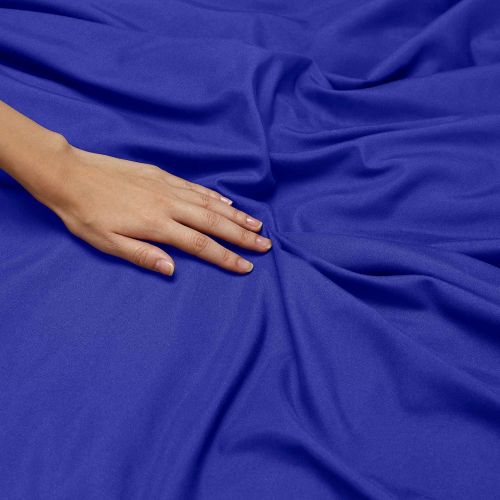  Nestl Bedding Soft Sheets Set  4 Piece Bed Sheet Set, 3-Line Design Pillowcases  Easy Care, Wrinkle Free  Good Fit Deep Pockets Fitted Sheet  Warranty Included  Queen, Royal B