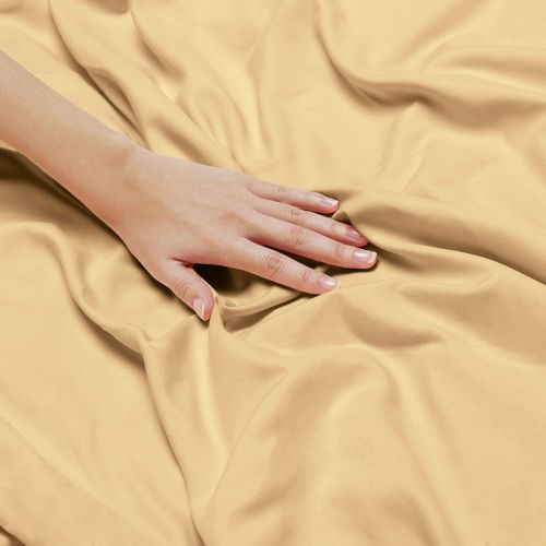  Nestl Bedding Soft Sheets Set  4 Piece Bed Sheet Set, 3-Line Design Pillowcases  Easy Care, Wrinkle Free  Good Fit Deep Pockets Fitted Sheet  Free Warranty Included  Queen, Go