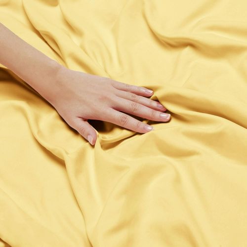  Nestl Bedding Soft Sheets Set  4 Piece Bed Sheet Set, 3-Line Design Pillowcases  Wrinkle Free  Good Fit Deep Pockets Fitted Sheet  Warranty Included  California King, Light Ye