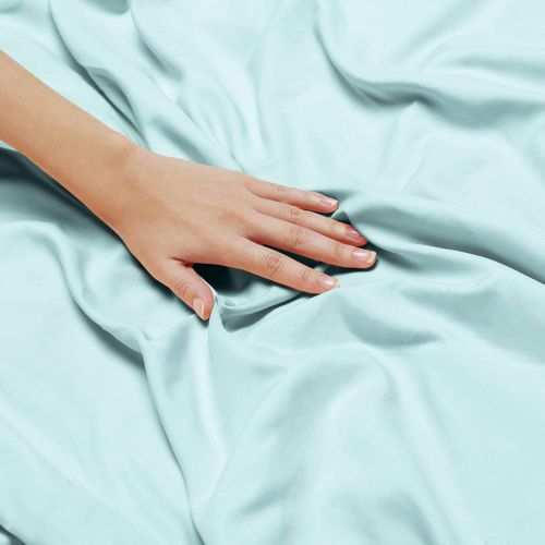  Nestl Bedding Soft Sheets Set  4 Piece Bed Sheet Set, 3-Line Design Pillowcases  Easy Care, Wrinkle Free  Good Fit Deep Pockets Fitted Sheet Warranty Included  King, Light Baby