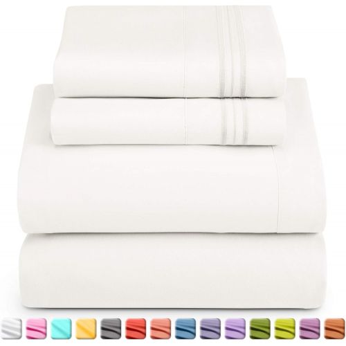  Nestl Bedding Nestl Luxury Queen Sheet Set - 4 Piece Extra Soft 1800 Microfiber-Deep Pocket Bed Sheets with Fitted Sheet, Flat Sheet, 2 Pillow Cases-Breathable, Hotel Grade Comfort and Softness
