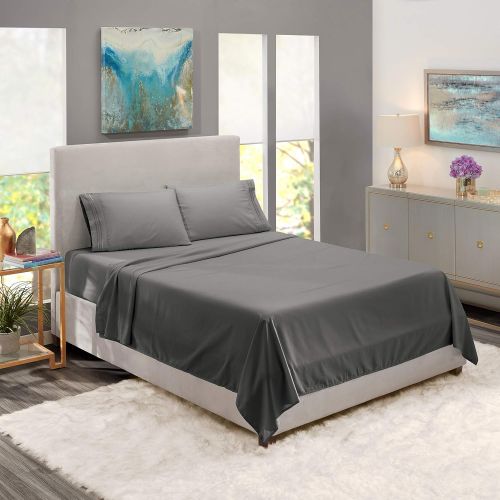  Nestl Bedding Soft Sheets Set  4 Piece Bed Sheet Set, 3-Line Design Pillowcases  Easy Care, Wrinkle Free  Good Fit Deep Pockets Fitted Sheet  Free Warranty Included  Full XL,