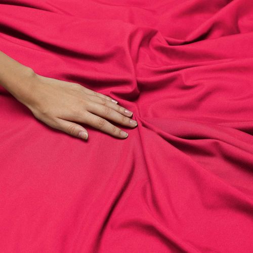  Nestl Bedding Soft Sheets Set  4 Piece Bed Sheet Set, 3-Line Design Pillowcases  Easy Care, Wrinkle  10”16” Deep Pocket Fitted Sheets  Warranty Included  Flex-Top King, Hot P