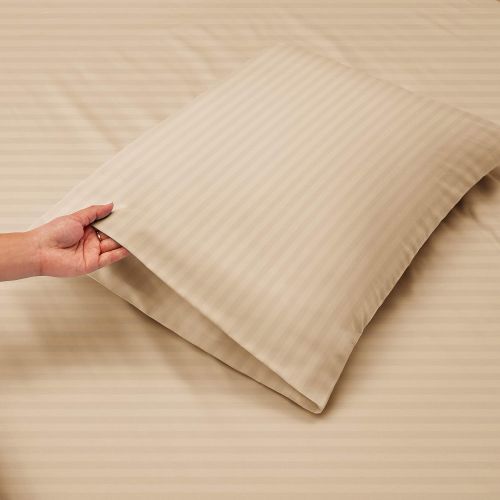  Nestl Bedding Damask Dobby Stripe 5 Piece Set  2 14”-16” Deep Pocket Fitted Sheets  Ultra Soft Double Brushed Microfiber Top Sheet  2 Hypoallergenic Wrinkle Free Pillow Cases, S