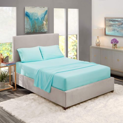  Nestl Bedding Soft Sheets Set  4 Piece Bed Sheet Set, 3-Line Design Pillowcases  Wrinkle Free  10”16” Good Fit Deep Pockets Fitted Sheet  Warranty Included  Full XL, Light Ba