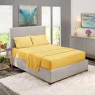 Nestl Bedding Soft Sheets Set  4 Piece Bed Sheet Set, 3-Line Design Pillowcases  Easy Care, Wrinkle  10”16” Deep Pocket Fitted Sheets  Warranty Included  Flex-Top King, Light