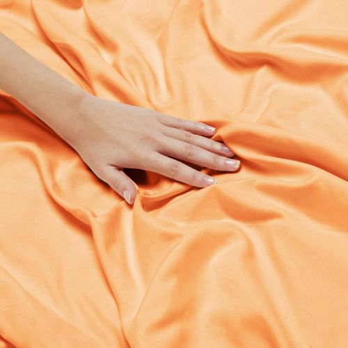  Nestl Bedding Hypoallergenic & Wrinkle Free Bedroom Linen Bed Sheet Set, Queen Size. Apricot Buff Orange