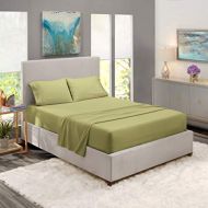 Nestl Bedding Soft Sheets Set  4 Piece Bed Sheet Set, 3-Line Design Pillowcases  Easy Care, Wrinkle  10”16” Deep Pocket Fitted Sheets  Warranty Included  Flex-Top King, Sage