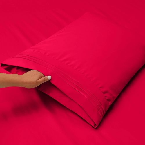  Nestl Bedding Soft Sheets Set  4 Piece Bed Sheet Set, 3-Line Design Pillowcases  Wrinkle Free  8”12” Good Fit Low Profile Fitted Sheet  Warranty Included  RV Short Queen, Hot
