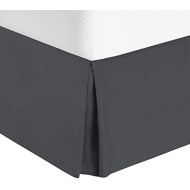 [아마존 핫딜]  [아마존핫딜]Nestl Bedding Pleated Bed Skirt - Luxury Microfiber Dust Ruffle - Sleek Modern Bed Skirt - 14” Tailored Drop, Queen, Gray