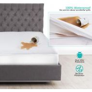 [아마존 핫딜] [아마존핫딜]Nestl Bedding Deep Pocket Cotton Terry Full XL Hypoallergenic Waterproof Mattress Protector, White