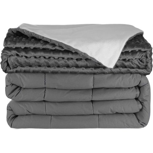  [아마존 핫딜] Nestl Bedding Heavy Weighted Blanket for Adults 15lbs  Luxurious Plush Duvet Cover  Removable Weighted Blanket Duvet Covers 60x80  for Teens and Adults - Charcoal Gray