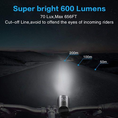 네슬레 [아마존 핫딜]  [아마존핫딜]Nestling LED Fahrradlicht Set,StVZO Zugelassen 600 Lumen LED Fahrradbeleuchtung Fahrradlampe Set USB Wiederaufladbar IPX5 Wasserdicht Frontlicht & Ruecklicht fuer Nachtfahrer Radfahr