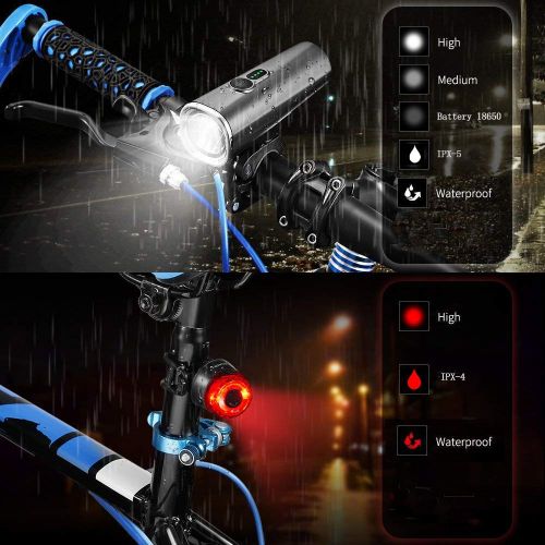 네슬레 [아마존 핫딜]  [아마존핫딜]Nestling LED Fahrradlicht Set,StVZO Zugelassen 600 Lumen LED Fahrradbeleuchtung Fahrradlampe Set USB Wiederaufladbar IPX5 Wasserdicht Frontlicht & Ruecklicht fuer Nachtfahrer Radfahr