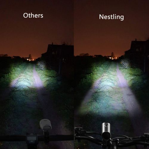 네슬레 [아마존 핫딜]  [아마존핫딜]Nestling LED Fahrradlicht Set,StVZO Zugelassen 600 Lumen LED Fahrradbeleuchtung Fahrradlampe Set USB Wiederaufladbar IPX5 Wasserdicht Frontlicht & Ruecklicht fuer Nachtfahrer Radfahr