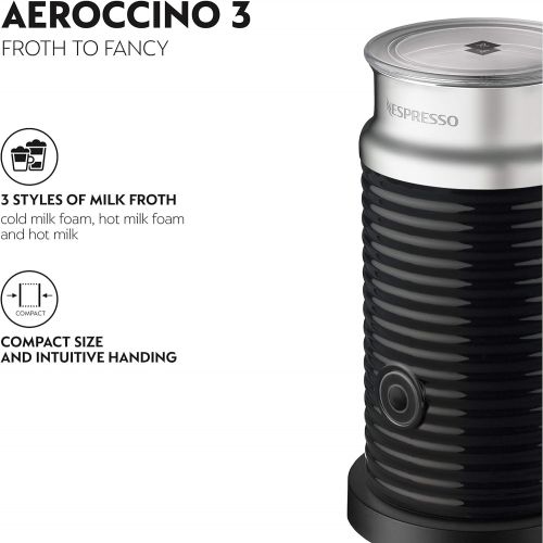 네슬레 Nestle Nespresso Nespresso Aeroccino3 Milk Frother, One Size, Black