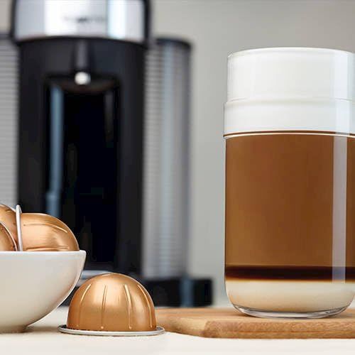 네슬레 Nestle Nespresso Nespresso A+GCC1-US-BK-NE VertuoLine Evoluo Deluxe Coffee & Espresso Maker with Aeroccino Plus Milk Frother, Black (Discontinued Model)