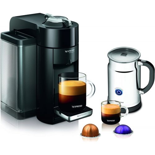 네슬레 Nestle Nespresso Nespresso A+GCC1-US-BK-NE VertuoLine Evoluo Deluxe Coffee & Espresso Maker with Aeroccino Plus Milk Frother, Black (Discontinued Model)