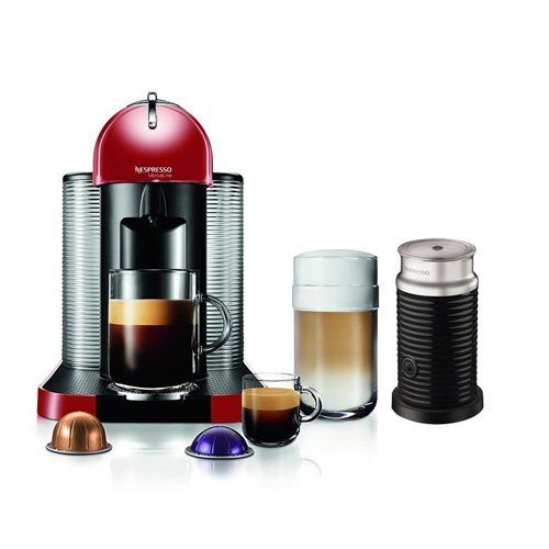 네슬레 Nestle Nespresso Nespresso VertuoLine Coffee Espresso Maker Machine w/ Milk Frother & 12 Capsules