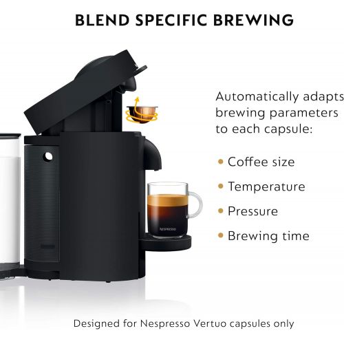 네슬레 Nestle Nespresso Nespresso Vertuo Plus Coffee and Espresso Maker by DeLonghi, Matte Black