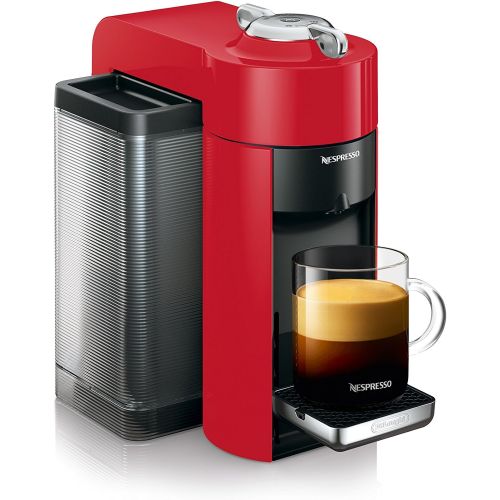 네슬레 Nestle Nespresso Nespresso Vertuo Coffee and Espresso Maker by DeLonghi, Shiny Red with Aeroccino Milk Frother