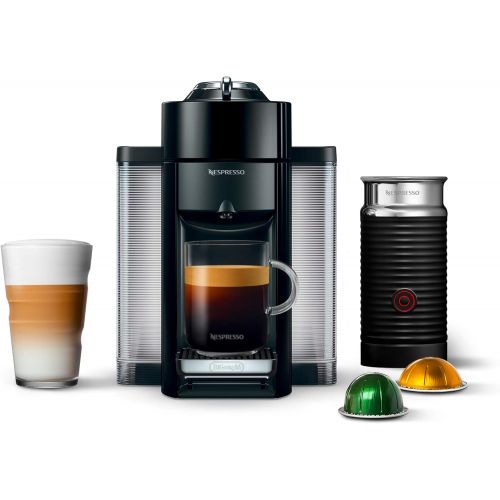 네슬레 Nestle Nespresso Nespresso Vertuo Coffee and Espresso Maker by DeLonghi, Piano Black with Aeroccino Milk Frother