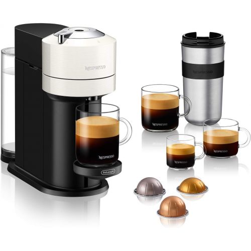 네슬레 Nestle Nespresso Nespresso Vertuo Next Coffee and Espresso Maker by DeLonghi, White with Aeroccino Milk Frother