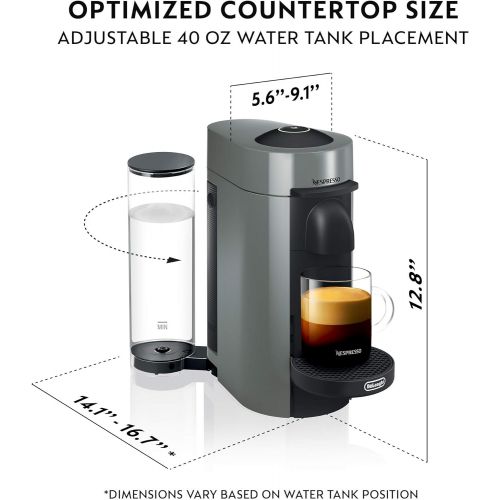 네슬레 Nestle Nespresso Nespresso VertuoPlus Coffee and Espresso Machine Bundle by DeLonghi with BEST SELLING COFFEES INCLUDED