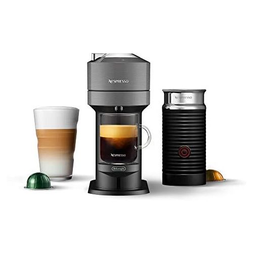 네슬레 Nestle Nespresso Nespresso Vertuo Next Coffee and Espresso Maker by DeLonghi, Dark Grey with Aeroccino Milk Frother