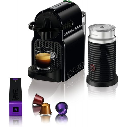 네슬레 Nestle Nespresso Nespresso Inissia Espresso Maker with Aeroccino Milk Frother by DeLonghi, Black