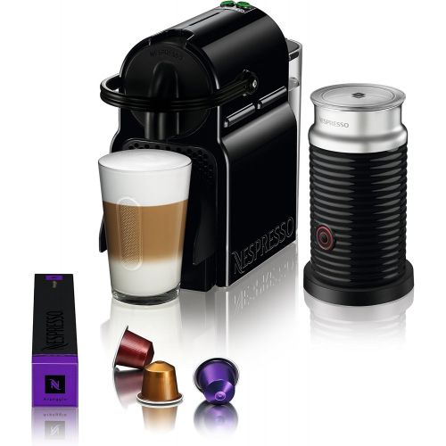 네슬레 Nestle Nespresso Nespresso Inissia Espresso Maker with Aeroccino Milk Frother by DeLonghi, Black