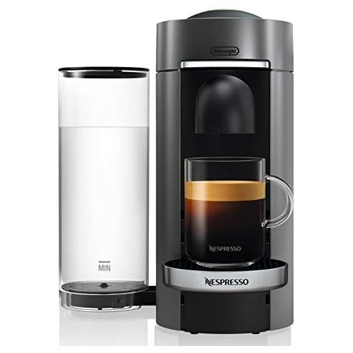 네슬레 Nestle Nespresso Nespresso Vertuo Plus Deluxe Coffee and Espresso Maker by DeLonghi, Titan with Aeroccino Milk Frother