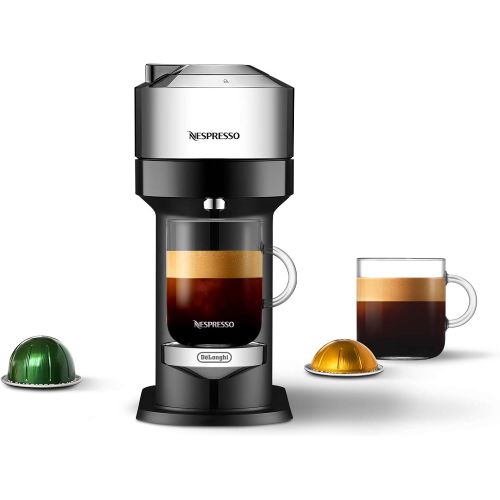 네슬레 Nestle Nespresso Nespresso Vertuo Next Deluxe Coffee and Espresso Machine NEW by DeLonghi, Pure Chrome, Single Serve Coffee & Espresso Maker, One Touch to Brew