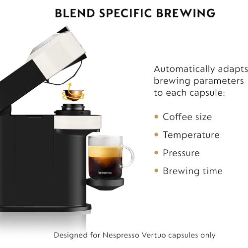 네슬레 Nestle Nespresso Nespresso Vertuo Next Coffee and Espresso Maker by DeLonghi, White with Aeroccino Milk Frother