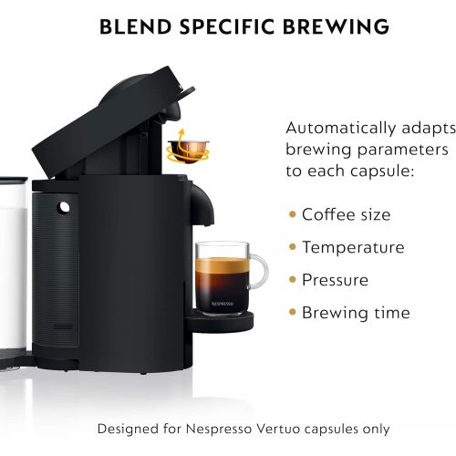 네슬레 Nestle Nespresso Nespresso VertuoPlus Coffee and Espresso Machine by DeLonghi, Black Matte,?with Vertuoline Variety Pack Coffees included