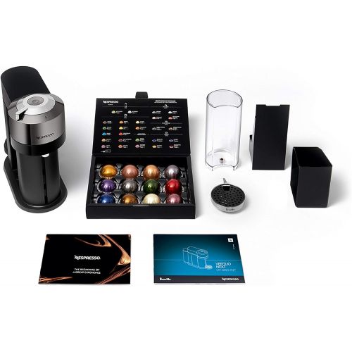 네슬레 Nestle Nespresso Nespresso Vertuo Next Premium Coffee and Espresso Machine by Breville with Aeroccino, Dark Chrome