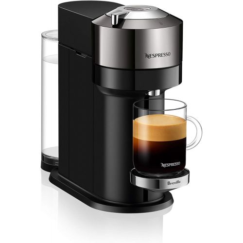 네슬레 Nestle Nespresso Nespresso Vertuo Next Premium Coffee and Espresso Machine by Breville with Aeroccino, Dark Chrome