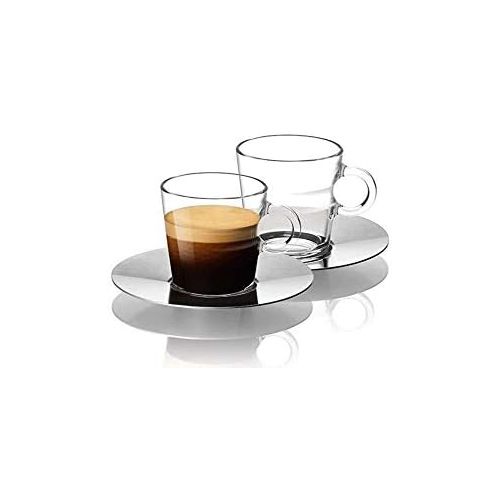 네슬레 [아마존베스트]Nestle Nespresso Nespresso Set Glass Collection Espresso Cups & Saucers,A & P Cahen Design,New